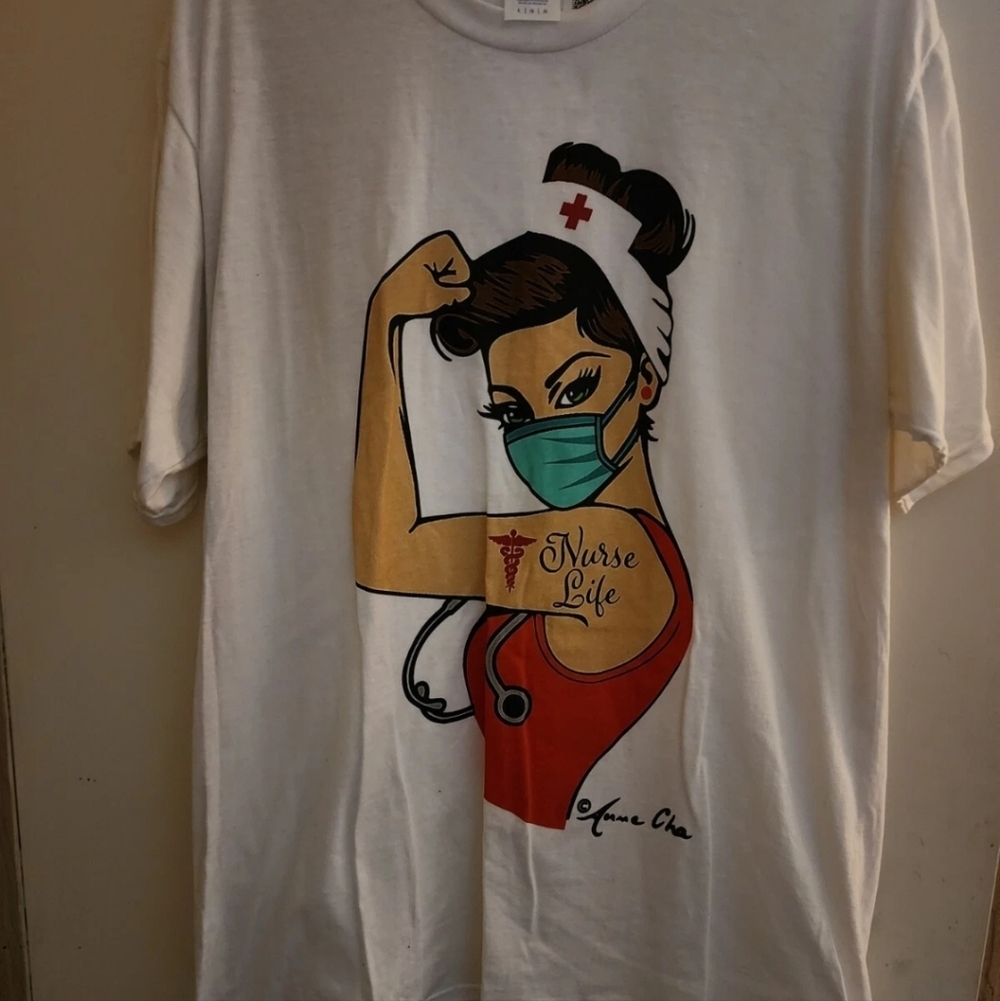 Port and Company White Nursing T-Shirt